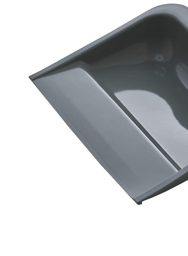 Superio Clip-On Dustpan with Rubber Lip - 10-inch Wide Durable Plastic Dust Pan with Comfort Grip Handle, (Plastic Dustpan, Grey) - Image 3