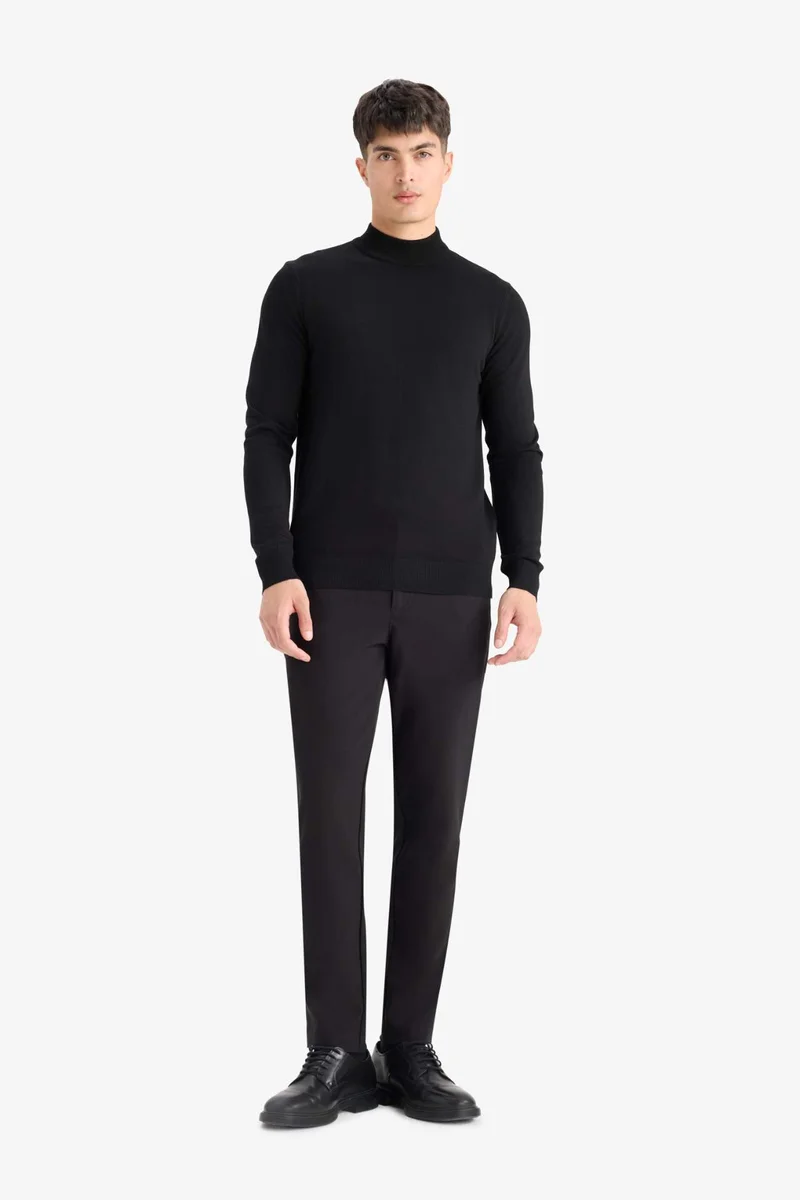 ديفاكتو Regular Fit Turtleneck Premium Knit Pullover