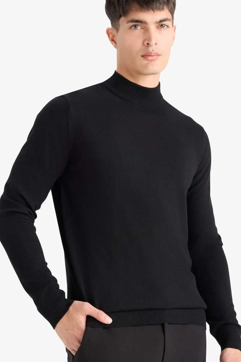 ديفاكتو Regular Fit Turtleneck Premium Knit Pullover