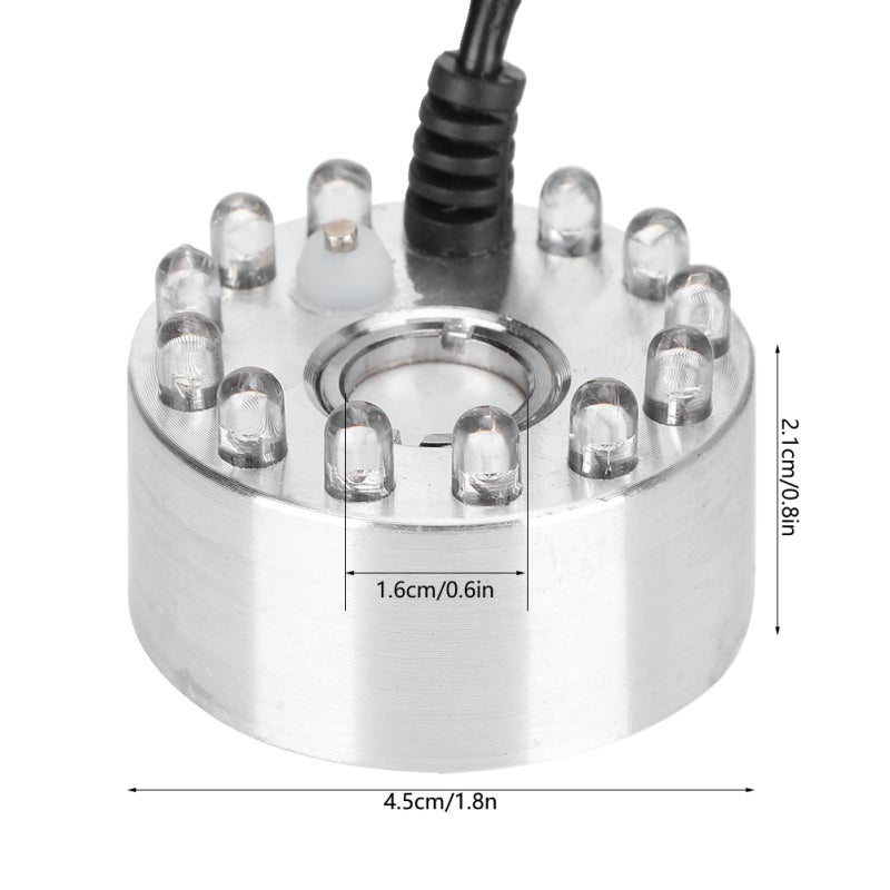 بخاخ الضباب البارد 12 مصباح LED ضباب فوق صوتي - نافورة زخرفية آمنة غير سامة من مواد آمنة للبركة وحوض الأسماك - Image 2