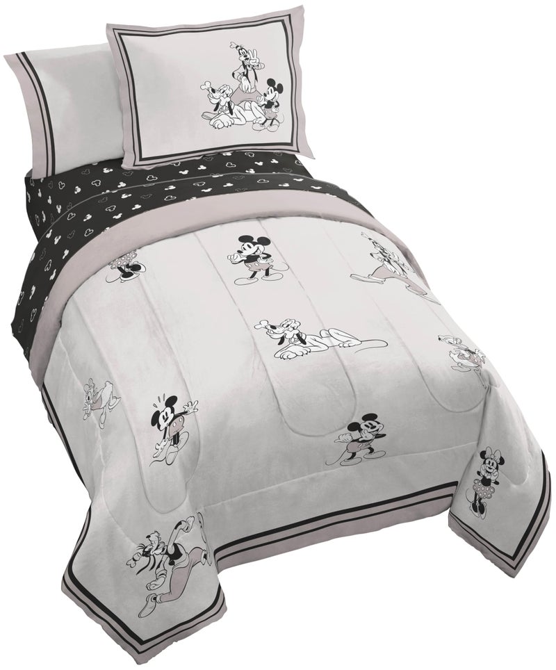 Jay Franco Kids Comforter Set Includes Sheets and Pillow Covers Soft and Cozy Bed Set for Stylish Room Decor Official Licensed Bedding Beige Mickey and Friends 5 Piece Twin - Image 2