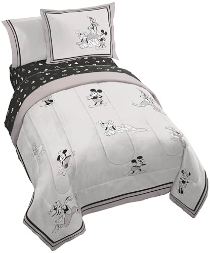 Jay Franco Kids Comforter Set Includes Sheets and Pillow Covers Soft and Cozy Bed Set for Stylish Room Decor Official Licensed Bedding Beige Mickey and Friends 5 Piece Twin - Image 1