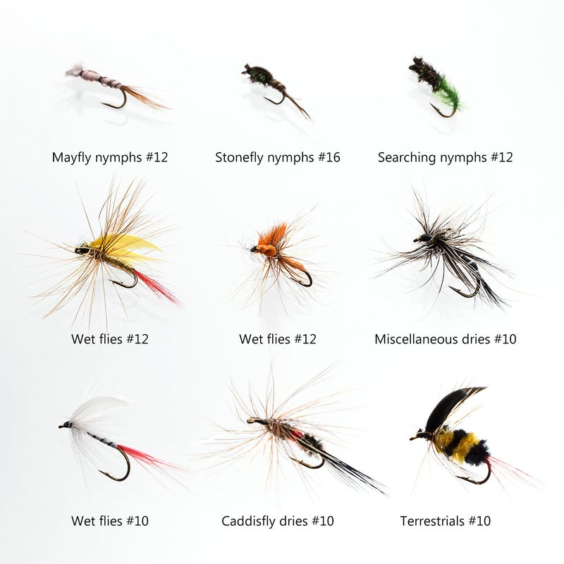 BASSDASH Fly Fishing Assorted Flies Kit, Pack of 72 pcs Fly Lure Including Dry Flies, Wet Flies, Nymphs, Terrestrials, Midges, Streamers and More, with Double-Side Waterproof Fly Box - Image 3