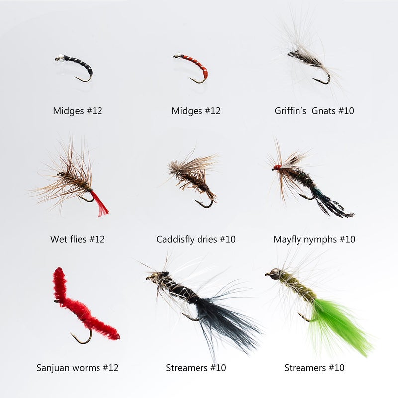 BASSDASH Fly Fishing Assorted Flies Kit, Pack of 72 pcs Fly Lure Including Dry Flies, Wet Flies, Nymphs, Terrestrials, Midges, Streamers and More, with Double-Side Waterproof Fly Box - Image 4