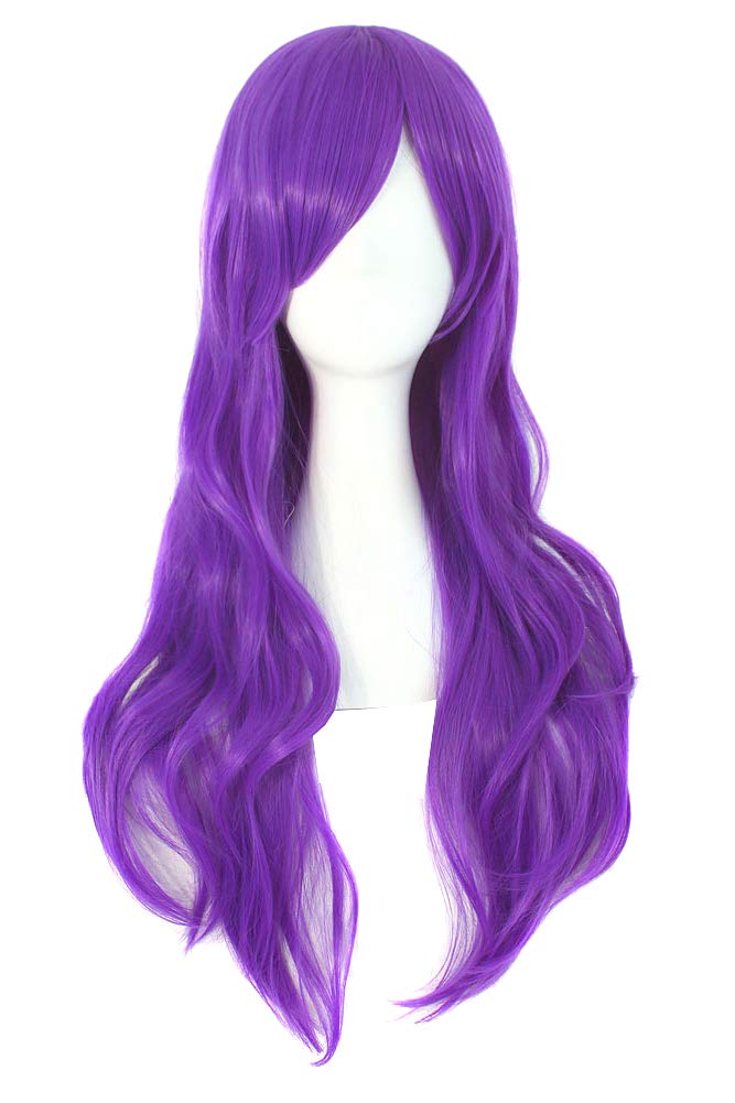 MapofBeauty MapofBeauty (Purple) - 28" 70cm Long Curly Hair Ends Costume Cosplay Wig (Purple)  - Image 1