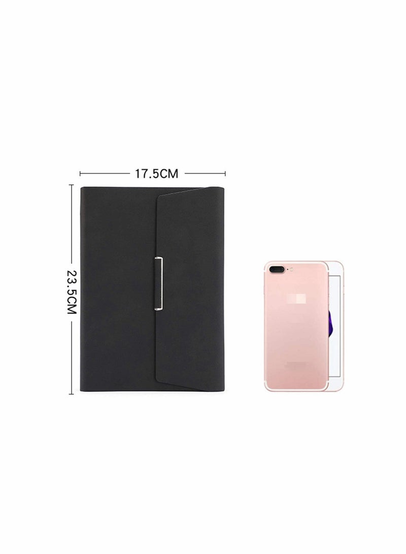 A5 3-Folds فضفاض أوراق دفتر يوميات مكتب الأعمال 235 * 175mm أسود - Image 2