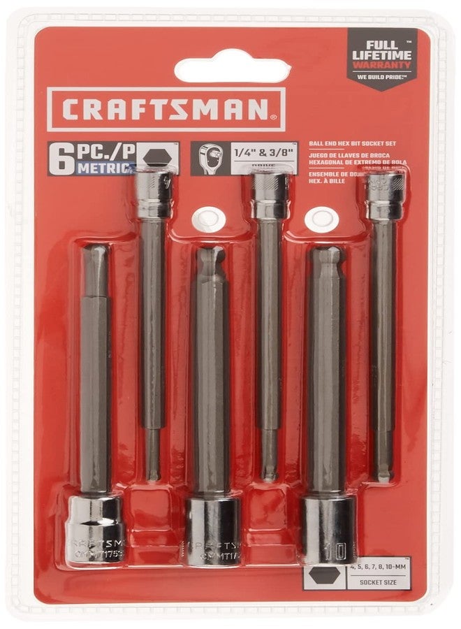 CRAFTSMAN Hex Bit Socket Set, Metric, 3/8" Drive, Long Ball, 6Piece (CMMT42607) - Image 2