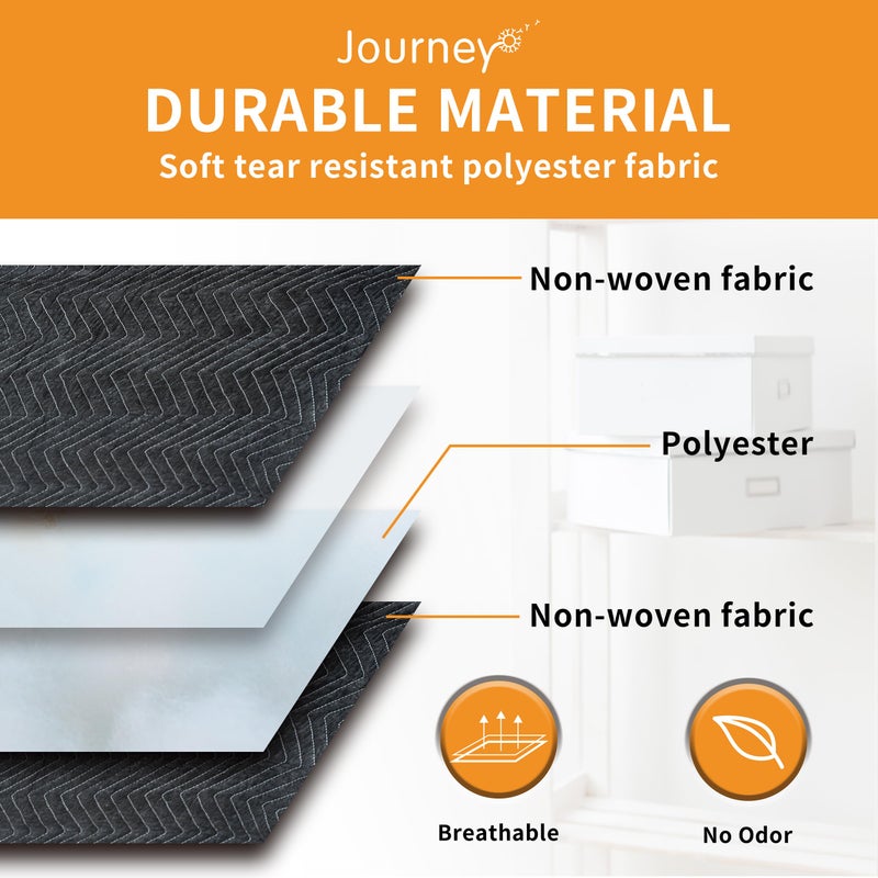 JourneyO Padded Packing & Moving Blankets 4 Pack Deluxe Quality 80 x 72 inch Furniture Shipping Pads for Moving and Storage-Black(4 Deluxe Blankets 45 lbs/Dozen) - Image 3