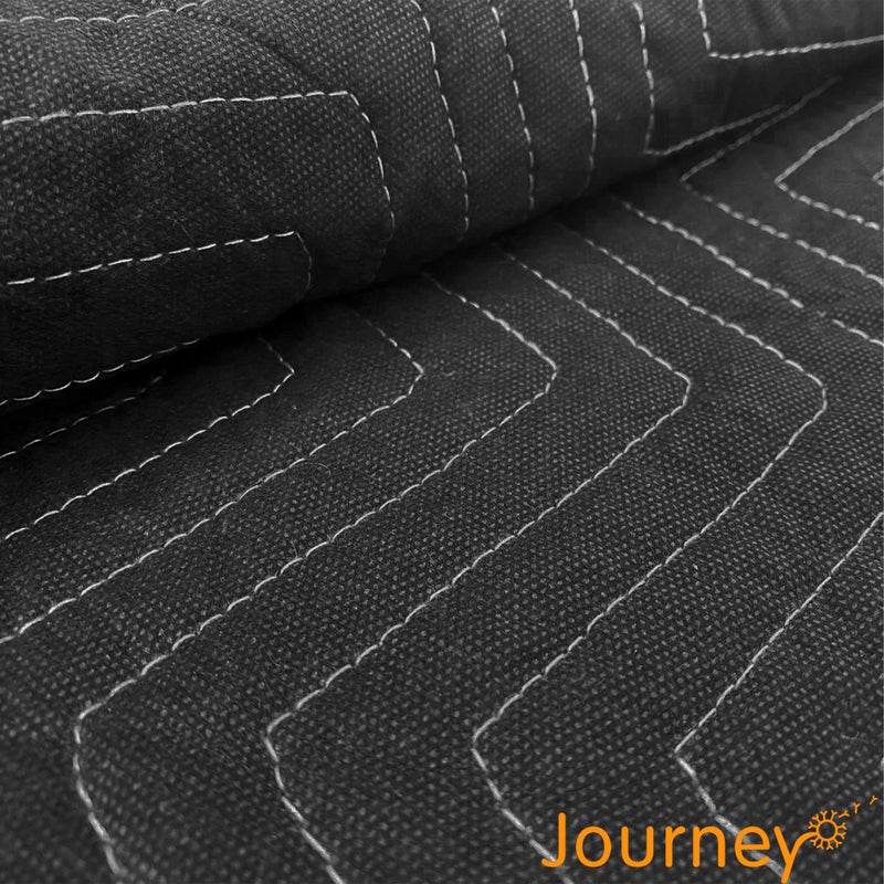 JourneyO Padded Packing & Moving Blankets 4 Pack Deluxe Quality 80 x 72 inch Furniture Shipping Pads for Moving and Storage-Black(4 Deluxe Blankets 45 lbs/Dozen) - Image 2