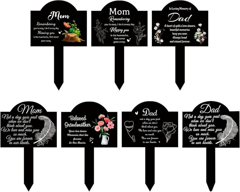Cemetery Memorial Mom Dad Acrylic Grave Marker For Outdoor Remembrance Decors Backyard Garden Decoration Outdoor Pet Marker - Image 3