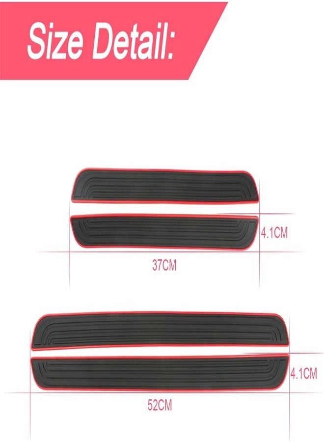 4 PCS Car Door Sill Plate Protectors, Auto Door Entry Guards Sill Scuff Cover Panel Step Protector, PVC Rubber Anti-Scratch Front Rear Door Pedal, Car Accessories for Most Vehicles - Image 2