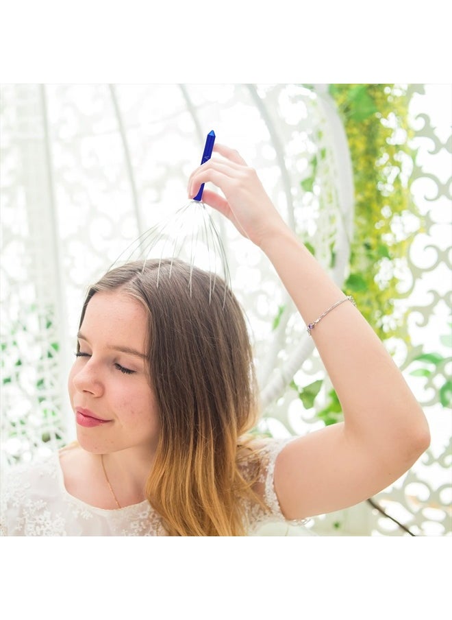 USAGA Head Massager Scalp Massager 20 Fingers Head Scratcher for Scalp Body Relaxing (Red & Blue)  - Image 2