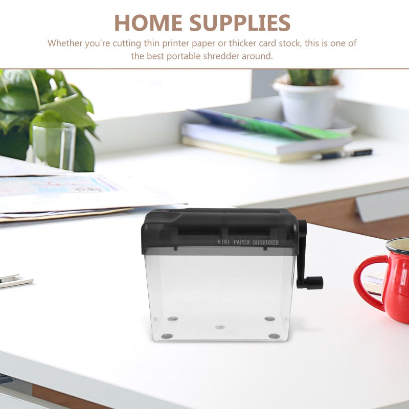 Manual Portable Desktop Paper Shredder for Home Office Wear Resistant Cutting Tool - Image 4