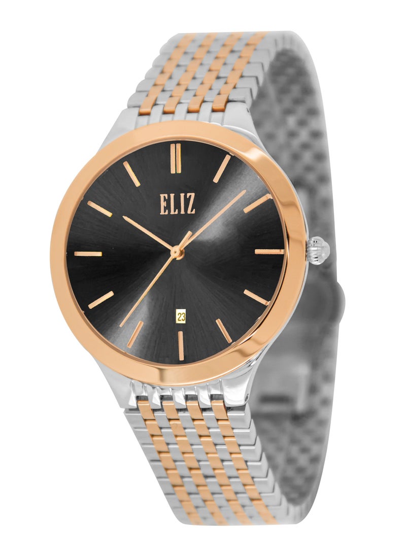 eliz - ELIZ ES8691G2UGU SS Case & Band Date Men's Watch - Image 1