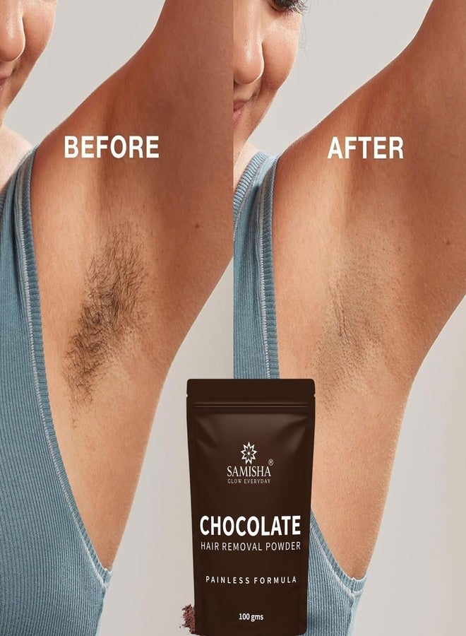ساميشا بودرة شمع الشوكولاتة من ساميشا للنساء - بودرة شمع لإزالة شعر الجسم بالكامل - حل سريع وغير مؤلم للرجال والنساء بدون آثار جانبية - 100 غرام - Image 2