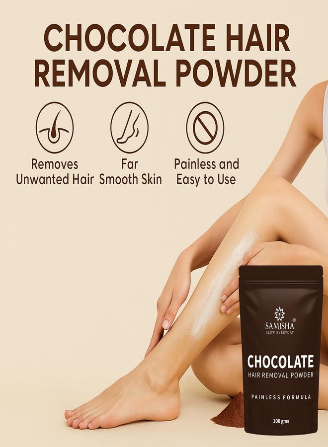 ساميشا بودرة شمع الشوكولاتة من ساميشا للنساء - بودرة شمع لإزالة شعر الجسم بالكامل - حل سريع وغير مؤلم للرجال والنساء بدون آثار جانبية - 100 غرام - Image 3