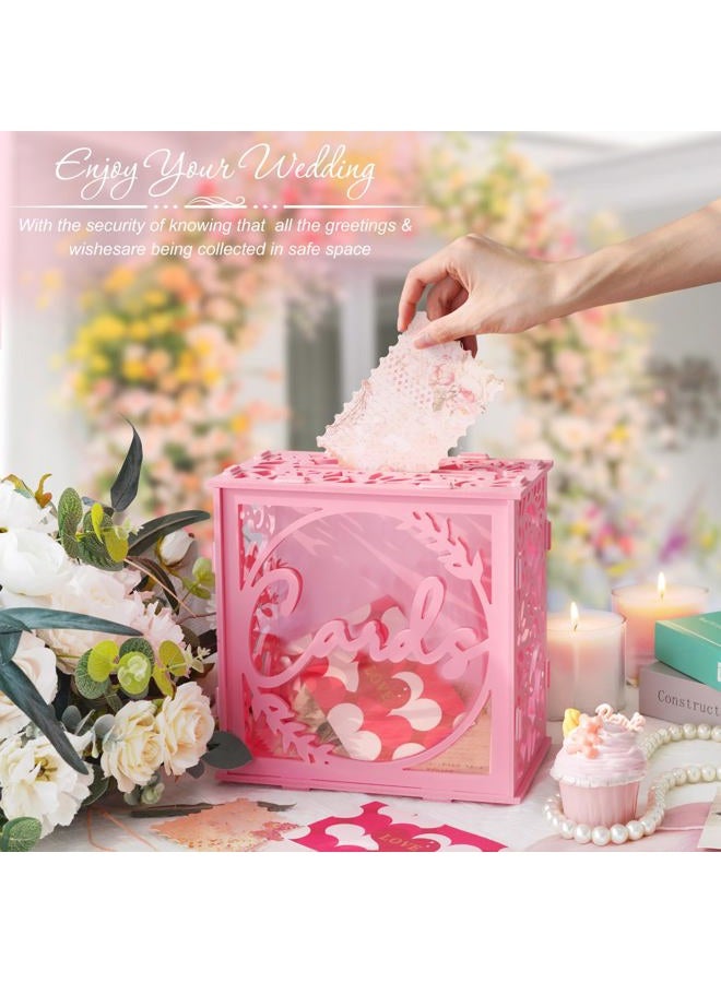 OurWarm White Wedding Card Box with Acrylic Window, PVC Gift Card Box Envelope Money Box for Graduation Baby Shower Decor - Image 5