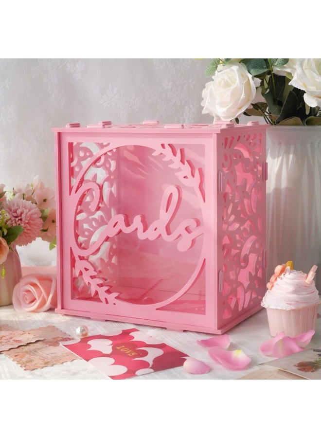 OurWarm White Wedding Card Box with Acrylic Window, PVC Gift Card Box Envelope Money Box for Graduation Baby Shower Decor - Image 1