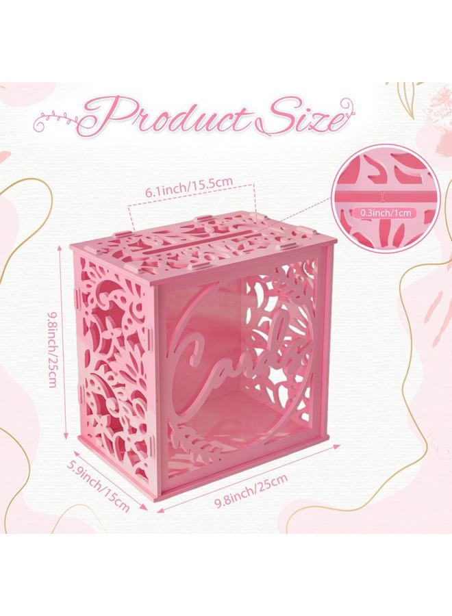 OurWarm White Wedding Card Box with Acrylic Window, PVC Gift Card Box Envelope Money Box for Graduation Baby Shower Decor - Image 2