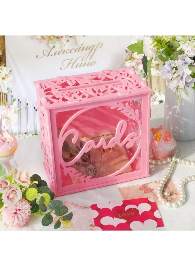 OurWarm White Wedding Card Box with Acrylic Window, PVC Gift Card Box Envelope Money Box for Graduation Baby Shower Decor - Image 3