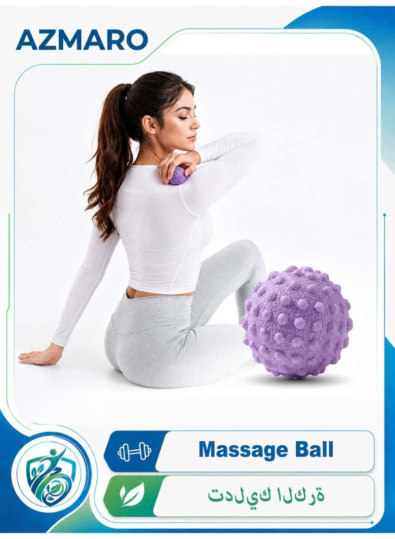 AZMARO 5cm Purple Massage Ball, Trigger Point Therapy Ball for Muscle Recovery & Myofascial Release, Reflexology Ball for Foot, Back & Body Massage, Portable Deep Tissue Tool for Yoga, Gym & Home - Image 1