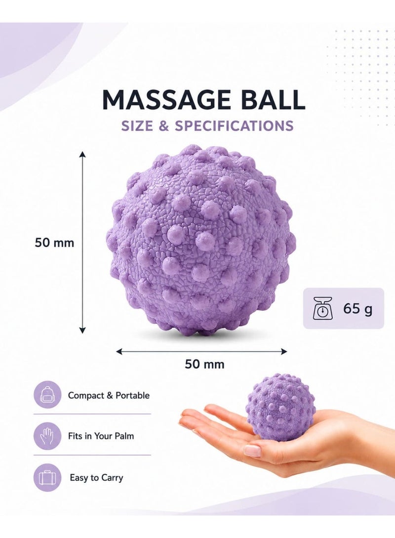 AZMARO 5cm Purple Massage Ball, Trigger Point Therapy Ball for Muscle Recovery & Myofascial Release, Reflexology Ball for Foot, Back & Body Massage, Portable Deep Tissue Tool for Yoga, Gym & Home - Image 3