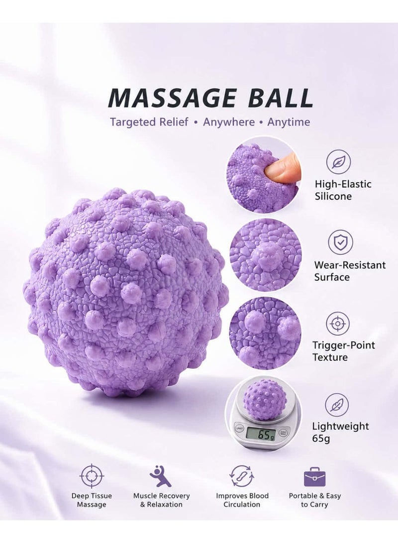 AZMARO 5cm Purple Massage Ball, Trigger Point Therapy Ball for Muscle Recovery & Myofascial Release, Reflexology Ball for Foot, Back & Body Massage, Portable Deep Tissue Tool for Yoga, Gym & Home - Image 2