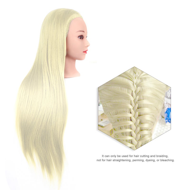 Mannequin Head with Clamp Holder for Braiding Hair 24'' Manikin Head Hairdresser Training Practice Head Cosmetology Dummy Head - Image 2