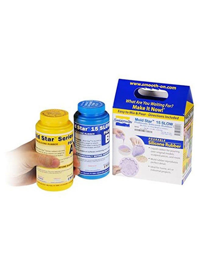 Smooth-On Mold Star 15 Slow - 1A:1B Mix by Volume Platinum Silicone Rubber - Pint Unit - Image 1