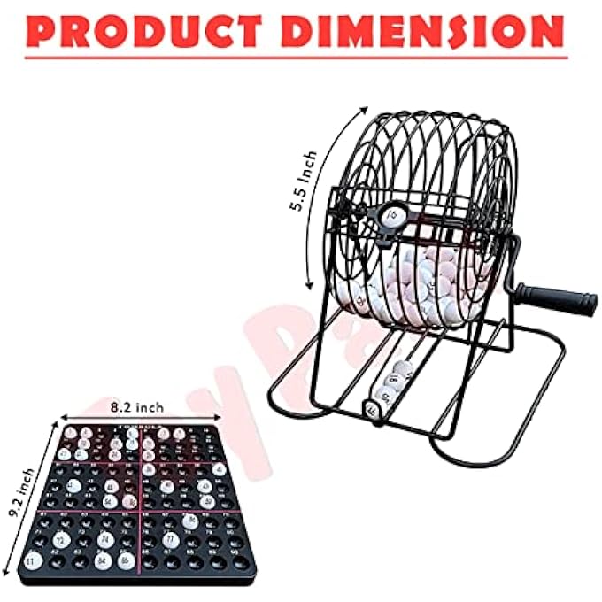 Toy Park Black  White Classic Tambola Housie Game Indoor Family Fun Game Bingo Roller Balls Tombola Deluxe Number Board Set Party Games for Kids  Adults - Image 5