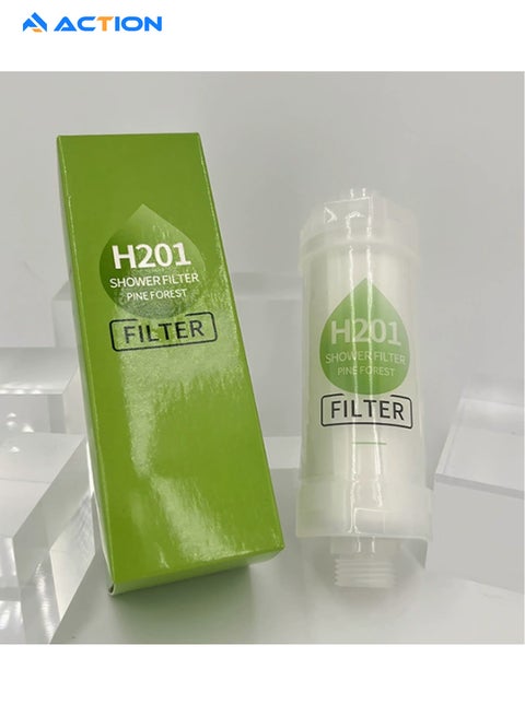 Vitamin C Shower Filter, Shower Head Filter For Removing Chlorine Fluoride Deposits, Purifies Water With Beads, Helps With Dry Skin And Hair Loss, Easy To Install (Pine forest)
