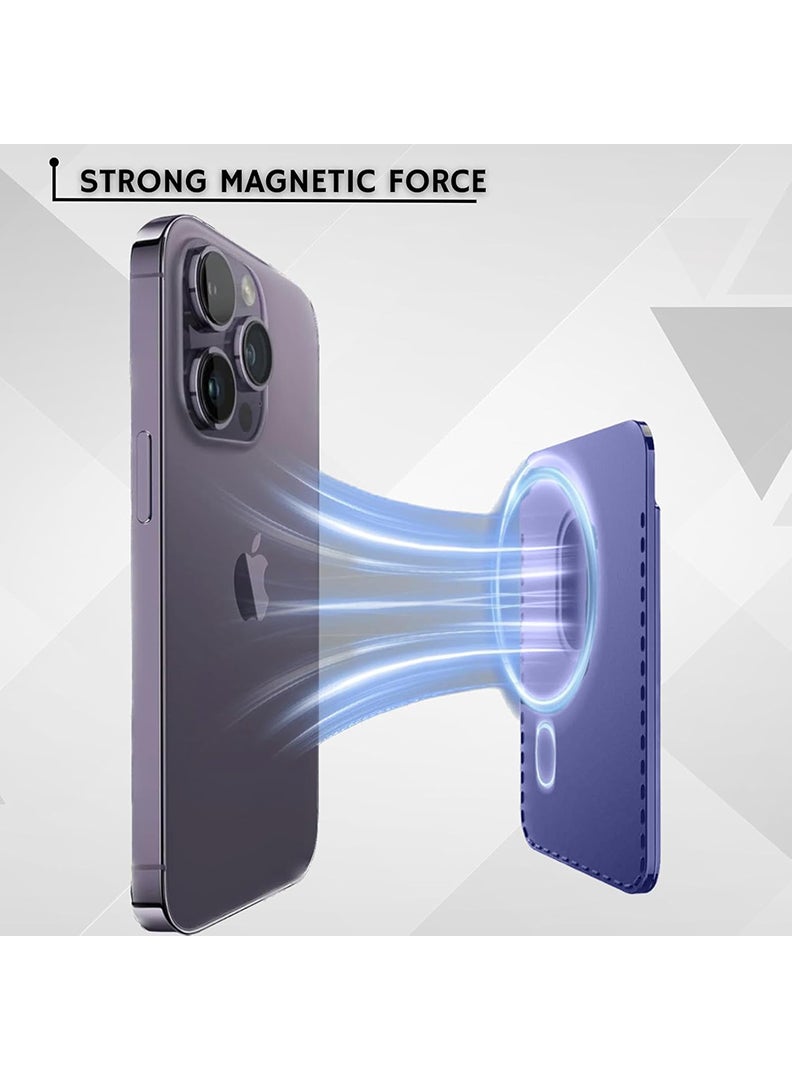 Theodor Magnetic Phone Wallet Card Holder Compatible with Apple MagSafe Wallet for iPhone 16 15 14 13 12 Series Model, Mag Safe  Wallet for Samsung Galaxy S25/S24/ S23/ S22 Series, Purple - Image 4