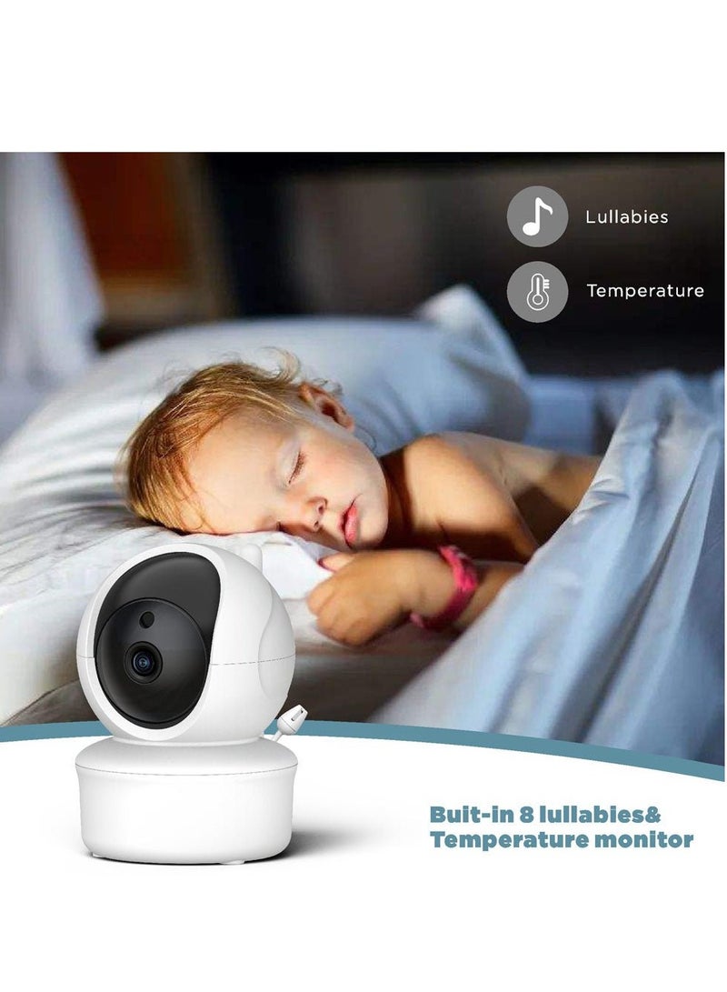 Crony SM650 5-inch TFT LCD Baby Monitor with Night Vision, Two-Way Audio, Wireless Connectivity, 355° Horizontal & 120° Vertical PTZ, 5" Large Screen, Temperature Alarm, Lullabies, 2100mAh Battery - Image 5