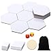 AceOrbit Blank Board Game Set 20 Pcs Hexagon Blank Board Game with Dice Playing Cards Wood Chips Velvet Bag Create Your Own Whiteboard Tiles for DIY Family Games - Image 2