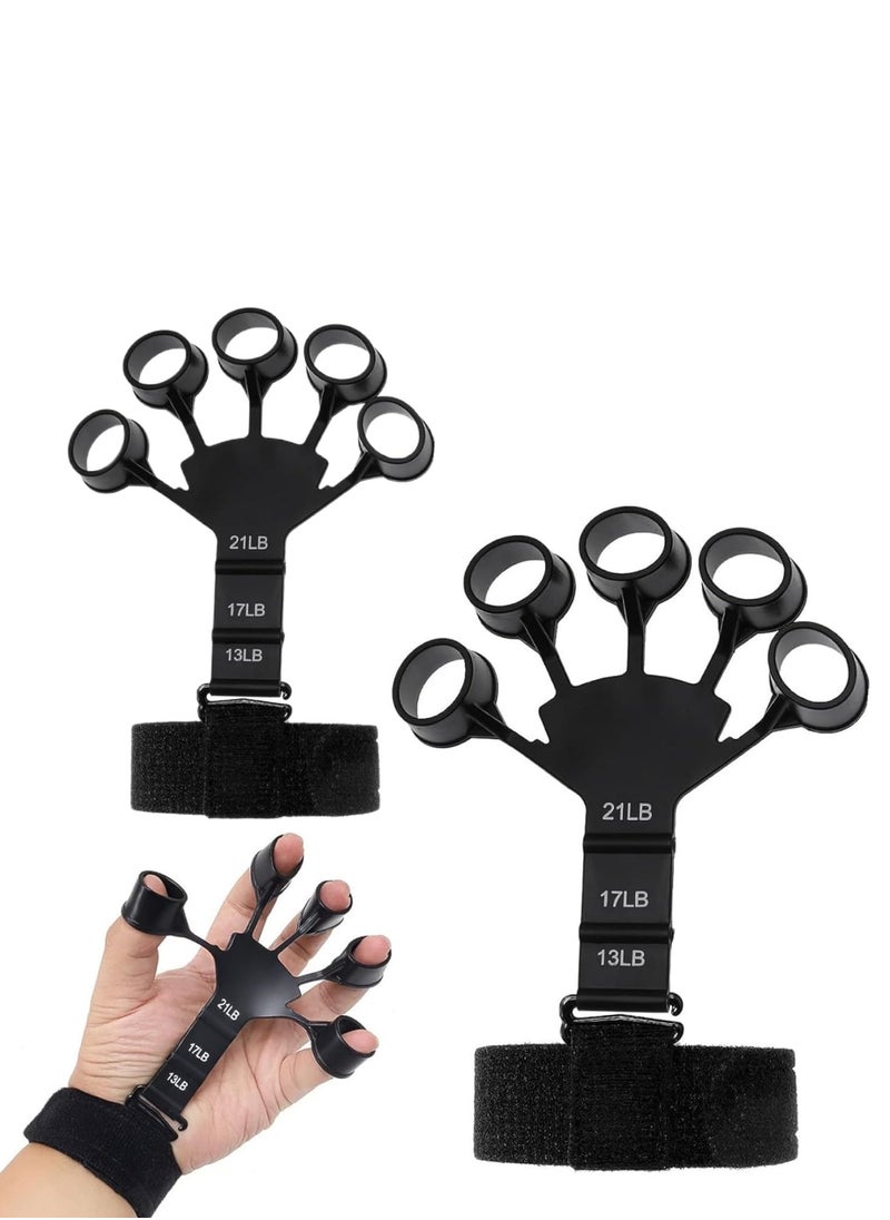 LIMITLESS SKY-TOUCH Finger Strengthener 2pcs, Grip Strength Trainer, Hand Strengthener for Strength Training, 6 Resistant Level Finger Exerciser, Finger Flexion Extension Training for Musicians,Rock Climbing  - Image 1