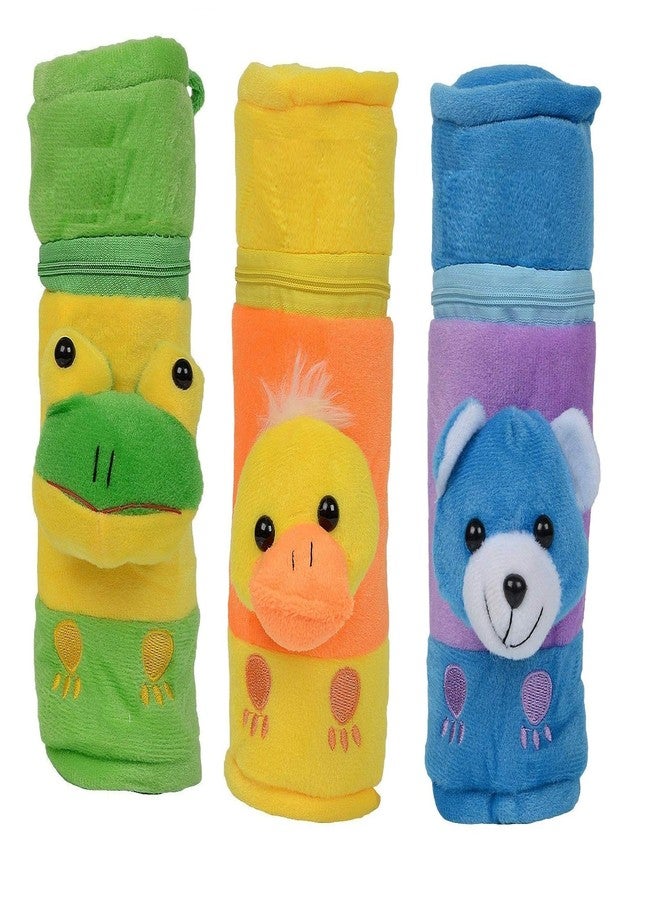 Lappu Baby Cute Velvet Milk Feeding Bottle Cover for 240ml, 250,ml, 260ml -Pack of 3 (Frog-Duck-Bear) - Image 1