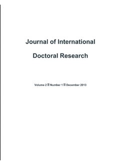 Journal of International Doctoral Research (JIDR) Volume 2, Issue 1  - Image 1