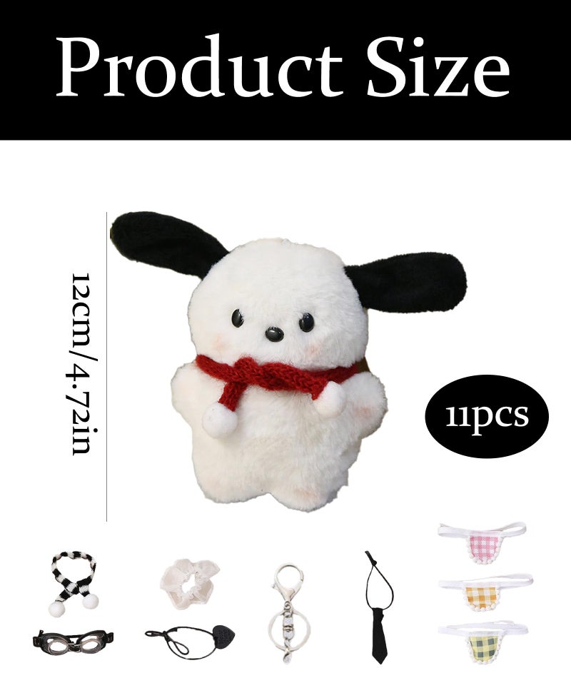 BdelrinQue Plush Keychain, Cute for Girls, Fashionable Bag Charms for Handbags, 12cm High, Cute Image Keychain of White Puppy - Image 2