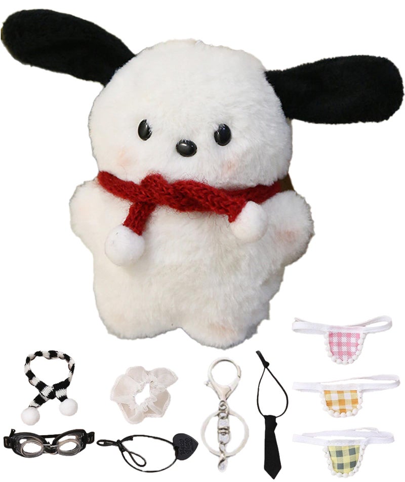 BdelrinQue Plush Keychain, Cute for Girls, Fashionable Bag Charms for Handbags, 12cm High, Cute Image Keychain of White Puppy - Image 1