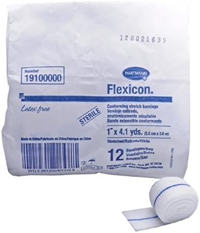 Hartmann Flexicon LatexFree Conforming Stretch Bandage Sterile 1 Inch X 41 Yards  1Pack of 12 Rolls
