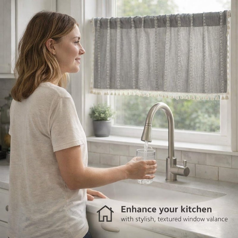 Stylish Kitchen Valances for Windows Featuring Elegant Patterns in for Farmhouse Decor Elevate Your Home with These Chic Short Curtains - Image 5