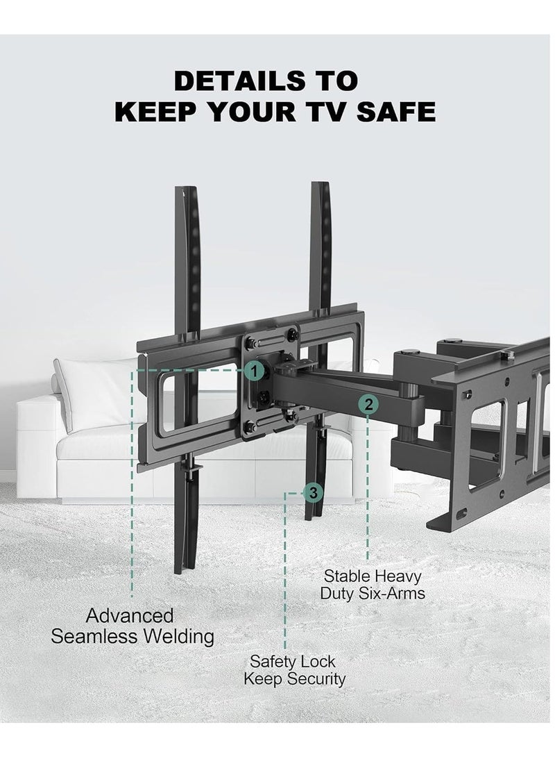 TIGER Full Motion TV Wall Mount Bracket for 26-55 Inch LED, LCD, OLED TVs – Dual Articulating Swivel Arms, Tilts & Rotates, Max VESA 400x400mm, Holds up to 99 lbs  - Image 3