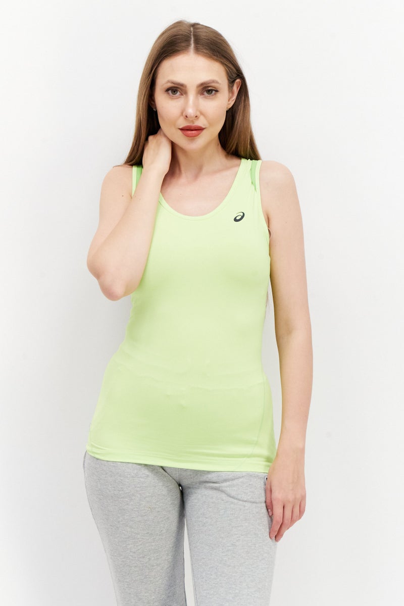 asics تي شيرت تدريب رياضي للنساء، أخضر ليموني - Image 1