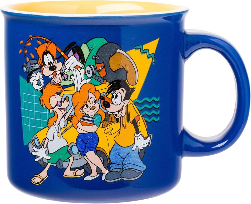 Silver Buffalo Disney A Goofy Movie Retro Featuring Roxanne Max Goof and Bobby Zimmeruski Ceramic Camper Mug 20 Ounces - Image 1