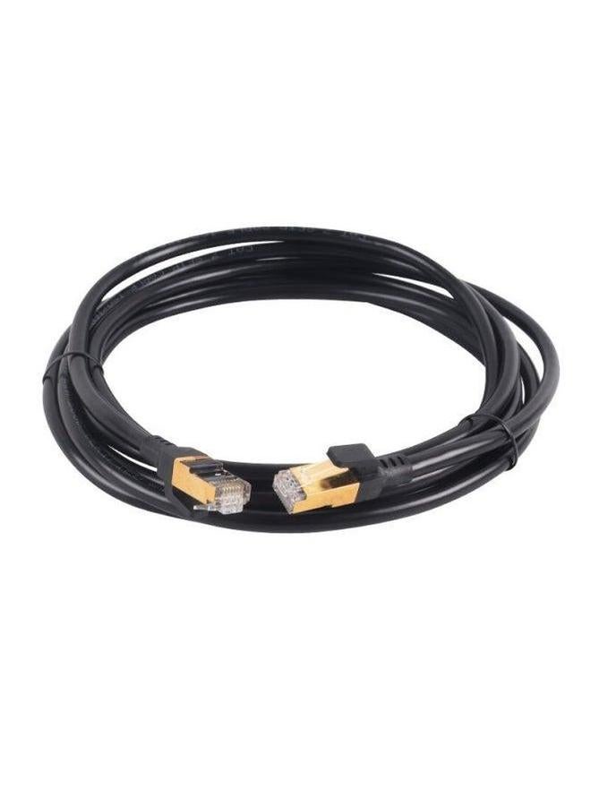 Class 7 10 Gigabit Network Cable Finished Tested Oxygen-free Copper CAT7/SFTP High-speed Broadband Jumper-Color:Black-Line Length:2M  - Image 1