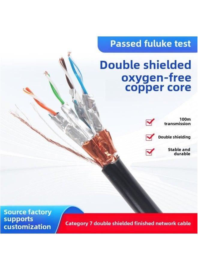 Class 7 10 Gigabit Network Cable Finished Tested Oxygen-free Copper CAT7/SFTP High-speed Broadband Jumper-Color:Black-Line Length:2M  - Image 3