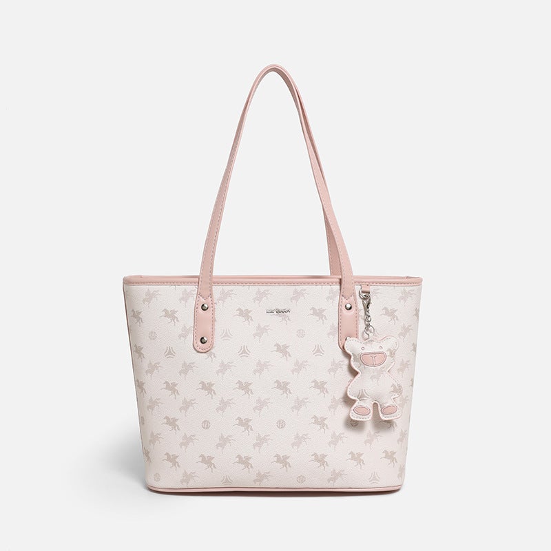 [Same Style As Zhao Zhaoyi] Lulu Pegasus Tote Bag, Large-Capacity Commuter Handbag, Crossbody Bag For College Students Attending Classes - Image 1