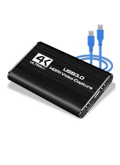 KASTWAVE بطاقة التقاط الصوت والفيديو، HDMI USB3.0 4K 1080P 60fps محول فيديو محمول موثوق به لبث الألعاب والبث المباشر وتسجيل الفيديو، أسود  - Image 1