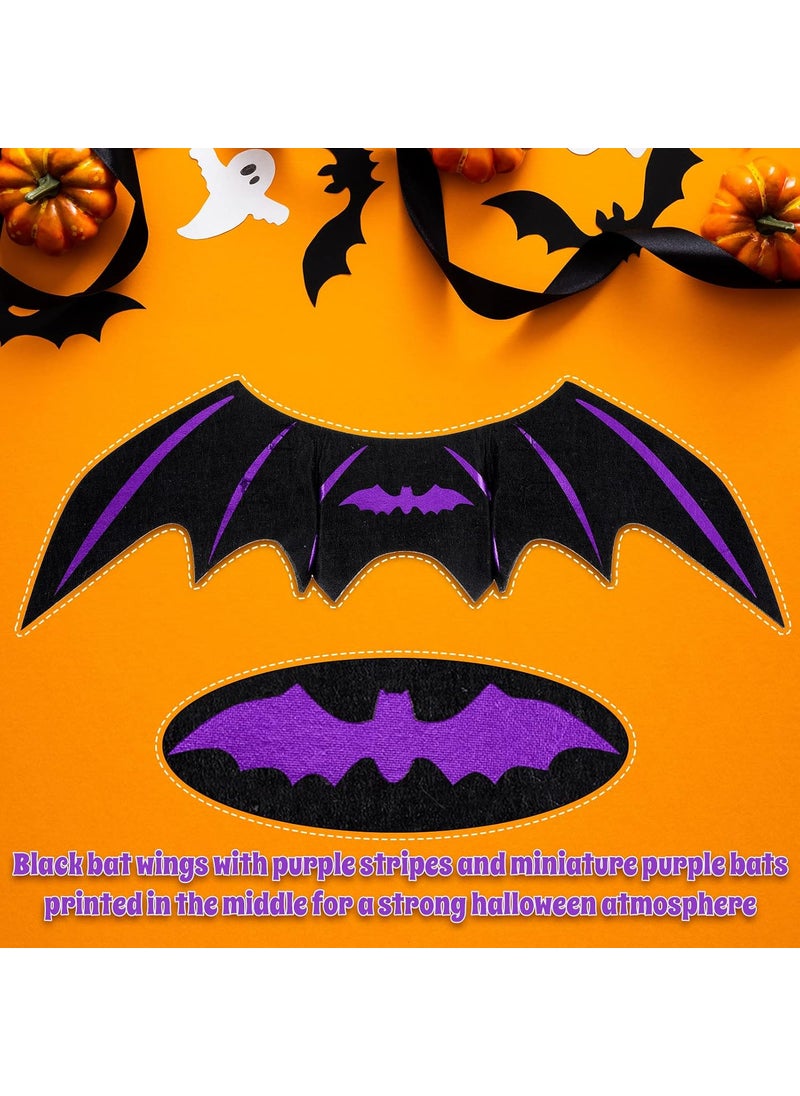 Reginary 6 Pcs Cat Halloween Costumes Set Funny Wizard Cat Clothes Cloak Wings Halloween Adjustable Cat Hats Bow Ties Neckties Halloween Ornament Bells  - Image 4