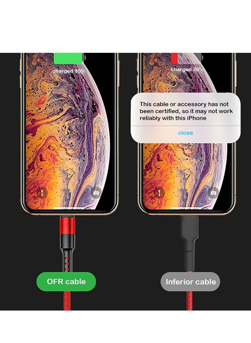 Nylon fast charging cable, 3A lighting charger cable, CE, FCC, ROSH Certified, compatible with iPhone13 /iPhone13 mini/iPhone 13 Pro/iPhone13 Pro Max (Black, 1.2M) - Image 2